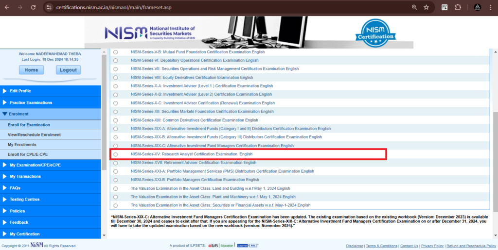 Now, click on the ‘Process to Testing Center Selection’ button.