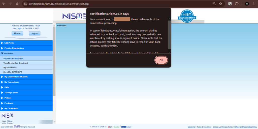 Click ‘OK’ on both confirmation messages.